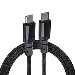 Kabel 2 x USB-C 100W Maclean, ondersteuning voor PD, gegevensoverdracht tot 10Gbps, 5A, zwart, lengte 1m, MCE491