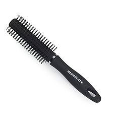 Manicare Escova radial para secar o cabelo, adequada para todos os comprimentos e tipos de cabelo, uso em cabelos húmidos ou secos, escova redonda de cerdas com ponta de bola, cabeleireiro e higiene