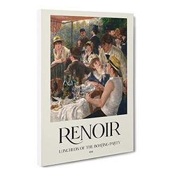 Luncheon Of The Boating Party By Pierre Auguste Renoir Exhibition Museum Painting Canvas Wall Art Print Ready to Hang, Framed Picture for Living Room Bedroom Home Office Décor, 30x20 Inch (76x50 cm)