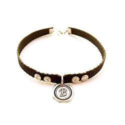 Collare collana di gioielli personalizzati per; Gatto Cane Animali domestici con un medaglione iniziale B (lettere a scelta)