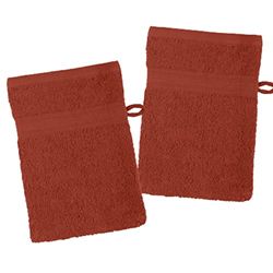 Lovely Casa - Set of 2 Wash Mitts 15 x 21 cm – Lagune – Terracotta