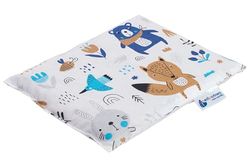 Medi Partners Almohada de hueso de cereza grande Cojín Térmico 500g Rectangular 20x25cm eco natural 100% algodón terapia de calor + frío terapia de masaje (animales borrosos)