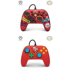 PowerA Nano Wired Controllers for Nintendo Switch - Mario Kart: Racer Red & Mario Medley