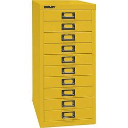 BISLEY MultiDrawer Série 29 DIN A4, 10 gavetas, metal, 641 zinco amarelo, 38 x 27,9 x 59 cm