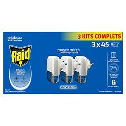 Raid Difusores eléctricos líquidos 3 en 1 – 3 Kits