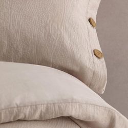 Dúo de funda nórdica de algodón Dunes natural - Cama de 135/140 cm - Cierre con botones