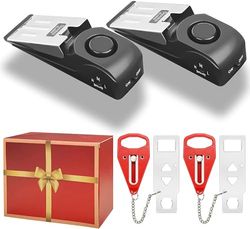 AceMining - Paquete de 4 cerraduras de puerta portátiles y alarma de tope de puerta, doble protección para las familias, añade seguridad adicional para viajes, perfecto para viajes, hotel, hogar,