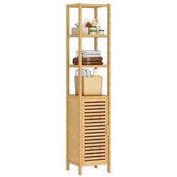 SogesHome Armadi alti e medi Buffet Armadio laterale in bambù Console Armadio da bagno Armadio di stoccaggio Armadio per cucina Soggiorno Bagno
