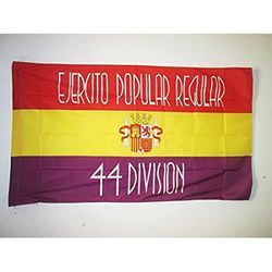 Drapeau 44e division de l'Armée Populaire de la République espagnole 90x60cm - Drapeau républicain Guerre d'Espagne 60 x 90 cm Fourreau pour hampe - AZ FLAG