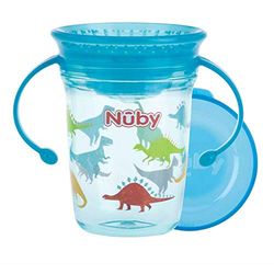 Nûby - Taza mágica de tritan 360 con asas-Aqua-240ml-6M