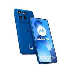 Motorola Edge 50 Neo, 512 GB RAM, 12 GB, ontgrendelde smartphone, 6,4 inch compact display, 50 MP drievoudige sensor, waterdicht, inclusief beschermhoes, nautisch blauw, Franse versie