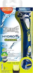 Wilkinson Sword Hydro 5 Groomer - Maquina de afeitar de 5 hojas con recortador eléctrico y depósito de gel para máxima hidratación