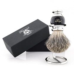 Haryali London Shaving Brush - Super Badger Shaving Brush - Elegant and Unique Design - Badger Hair Shaving Brush - with Elegant Black Color - A Perfect Match to Your Shaving Kit