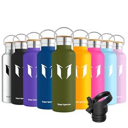 Super Sparrow Drinkfles - 620ml - RVS Waterfles met Herbruikbaar Rietje (2 Doppen), Lekvrij en Vacuüm-Geïsoleerd, BPA-vrij – Ideaal voor Sport & Outdoor