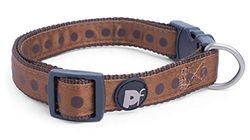 Petface Collar de Perro con Estampado de Puntos tonales, Mediano, marrón