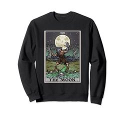 The Moon Tarot Card Halloween Werewolf Gothic Spooky Horror Sweatshirt