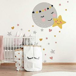 Maan en ster Peel and Stick gigantische muurstickers
