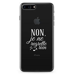 Zokko iPhone 8 Plus Plus fodral "I Don't Regret Anting" - storlek iPhone 8 Plus Plus - mjukt genomskinligt bläck vitt