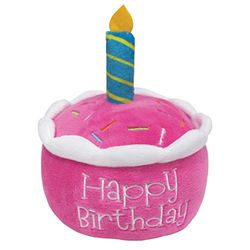 FouFou Dog 87310 Birthday Cake Plush - roze hondenspeelgoed, 300 g