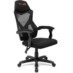 G-LAB K-Seat Rhodium ATOM Oddychające siatkowe krzesło do gier, Wygodne ergonomiczne krzesło biurowe, Wyściełany zagłówek, 120° odchylane oparcie, Max waga 120kg - NOWOŚĆ 2022 (Czarny)