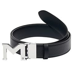 Montblanc PalladCoatMBuckleRevGrainyPlainBkLStr35 Cinturón, Adultos Unisex, Negro (Negro), Talla Única