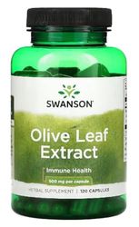 Swanson - OLIVE LEAF EXTRACT 500 mgExtracto de Hoja de Olivo | Soporte Natural para el Sistema Inmunológico y Protección Celular - 500mg, 120 Cápsulas