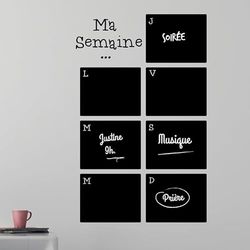 Ambiance Sticker Lavagna in ardesia - Adesivi da parete adesivi cancellabili - MA Settimana a venire, altezza 55 x larghezza 35 cm