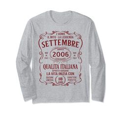 Le Leggende Sono Nate A Settembre 2006 Anni 18 Di Compleanno Maglia a Manica