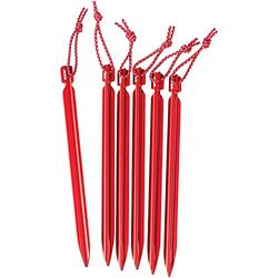 Msr - Mini Groundhog Stake Kit 6 Units, Color Red
