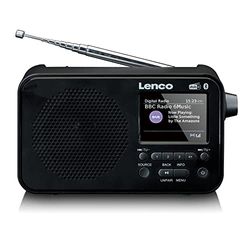 Lenco PDR-036 Radio portátil Dab+ - Bluetooth 5.0 - PLL FM Radio - 4 Botones de Memoria - Pantalla a Color de 2,4" - Batería integrada - Reloj - Temporizador de suspensión - Negro