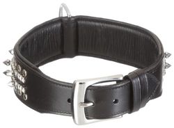 Nobby Delgado - Collar de Piel para Perro, 60 cm de Largo x 50 mm de Ancho, Color Negro