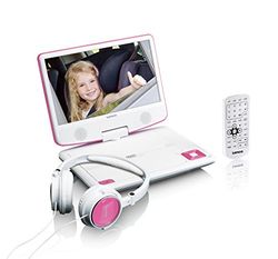 Lenco DVP-910 Leitor de DVD portátil conversível preto, rosa 22,9 cm (9") - Leitor portátil (leitor de DVD portátil, conversível, preto, rosa, CD, DVD, 22,9 cm (9"), TFT)