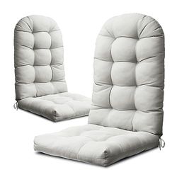YEFU Adirondack stolskudde, gungstolskuddar hög rygg, förtjockad uteplats stolskudde för inomhus och utomhus, 124 x 50 x 12,7 cm, ljusgrå, 2-pack