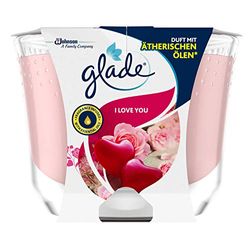 Glade (Brise) Bougie parfumée longue durée dans un pot en verre I Love You jusqu'à 39 heures de combustion, 1 paquet (1 x 224 g)