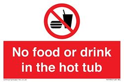 Geen Eten of drinken in de hot tub Sign - 150x100mm - A6L