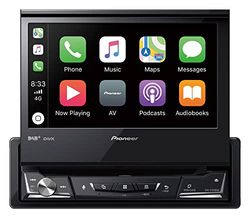 Pioneer AVH-Z7200DAB Leitor multimédia 1-DIN, ecrã táctil suspenso de 7" e 24 bits, conectividade por cabo USB, Apple CarPlay, Android Auto, Dab/Dab +, Waze, Bluetooth, GEQ de 13 bandas