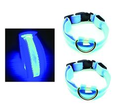 PARENCE.- Lot de 2 Colliers Lumineux pour Chien Taille S et L, 3 Modes d'Eclairage/Colliers LED pour Animaux avec Boucle d'attache et Fermeture à Clipser - S = 40 cm/L = 55 cm, Bleu