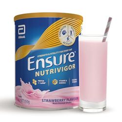 Ensure NutriVigor Nutritional Shake – Strawberry Flavour – 850g – Food Supplement with Protein, HMB & 27 Vitamins & Minerals – Supports Strength, Energy & Immunity – With Vitamin D, C & B