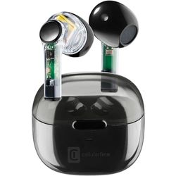 Cellularline TWS Draadloze in-ear capsule Bluetooth hoofdtelefoon met oplaadhoes, 3,5 uur afspeeltijd, 4 keer opladen, touch-bediening en auto-koppeling