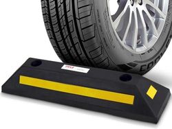 Pyle Butée de Roue en Caoutchouc pour Garage- Butoir Parking- Arrêt de Sol Robuste pour Parking - Convient aux Voitures, Camionnettes et Camions - Protège Pare-chocs-Noir