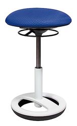Topstar Sitness Bob Sgabello, Piede Anello in Alluminio Verniciato Bianco, Rivestimento in Tessuto Blu