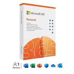 Microsoft 365 Personal - 1 persona- Per PC/Mac/tablet/cellulari - Abbonamento di 12 mesi