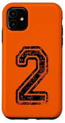 Numero 2 stile sportivo in nero grungy Custodia per iPhone 11