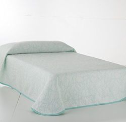 VIALMAN Colcha Bouti Leve Sofia, 180 cm e 200 cm, tamanho da colcha, 270 x 270 cm, verde