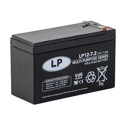 Landport - Batería AGM 12V 7,2Ah LP12-7,2VdS - Batería de Plomo-Ácido Libre de Mantenimiento, Alta Fiabilidad, Terminal T2/F2 - Batería Sistemas de Seguridad, UPS, Energía Respaldo (Pack 2 Unidades)