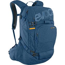 EVOC LINE PRO 30 Touring-ryggsäck (LITESHIELD PLUS-skydd, kroppsnära, skidfäste, snowboardfäste, vattenflaskficka, isolerad axelrem, snabb åtkomst baktill, lavinficka), jeansblå