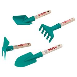 Theo Klein 2711 Kit de Herramientas de jardín de Mano Bosch, 4 Herramientas de jardinería para niños, Pala Cuadrada, rastrillo, Pala y azada, Juguetes para niños a Partir de 3 años