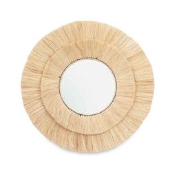 Gift Decor Espejo de Pared Marrón Cristal Hierba 73 x 73 x 3 cm