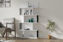 Snygg vit bokhylla, 80 x 160 x 21,8 cm | 100% melaminbelagd partikelbräda, 18 mm tjock | väggmontering, flera hyllor, perfekt för hem och kontor