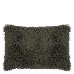 Reborn-örngott av fuskpäls – fluffig-voluminös och långhårig pälsimitation örngott – 30 x 50 cm – 680 Military Green – av 'zoeppritz since 1828'